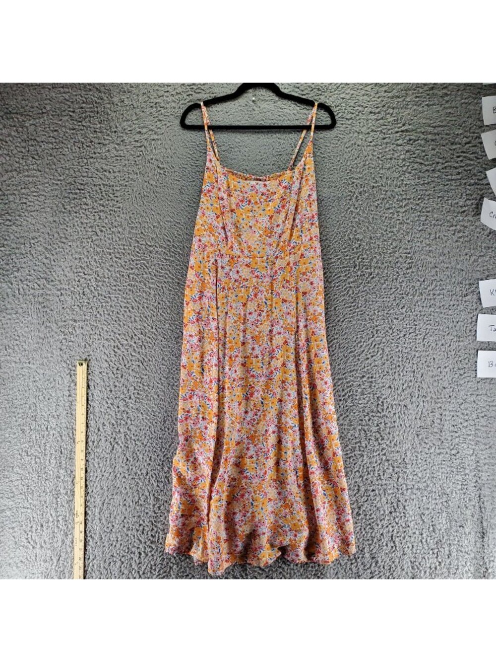 Old Navy Dress Womens XL Tall Orange Floral Spaghetti Strap Maxi Dress